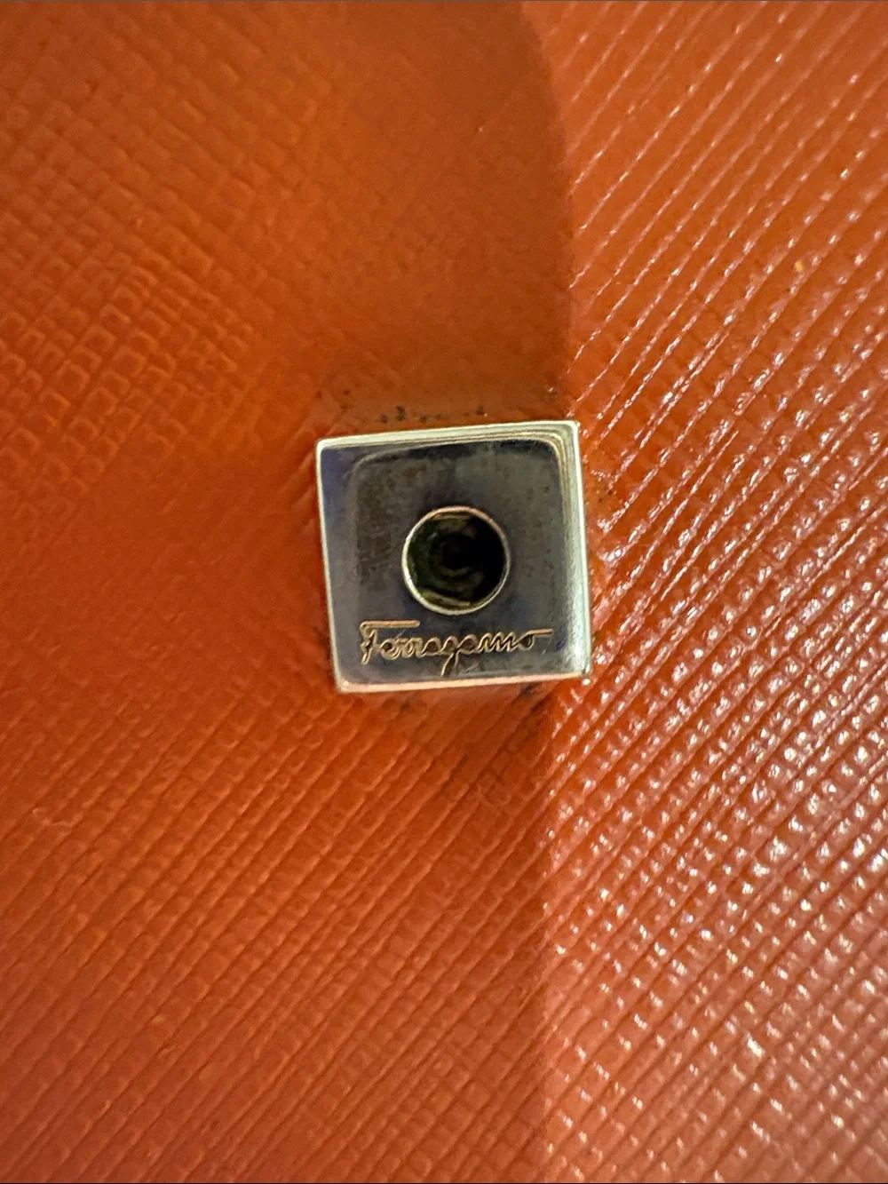 Salvatore Ferragamo Burnt Orange Leather Continental Wallet with Silver Gancini